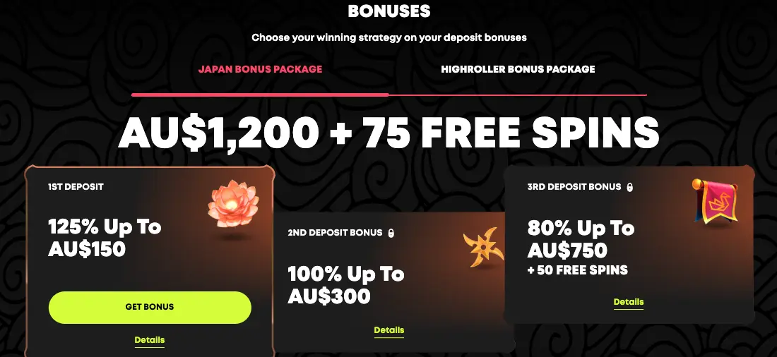 Spin Samurai Bonuses
