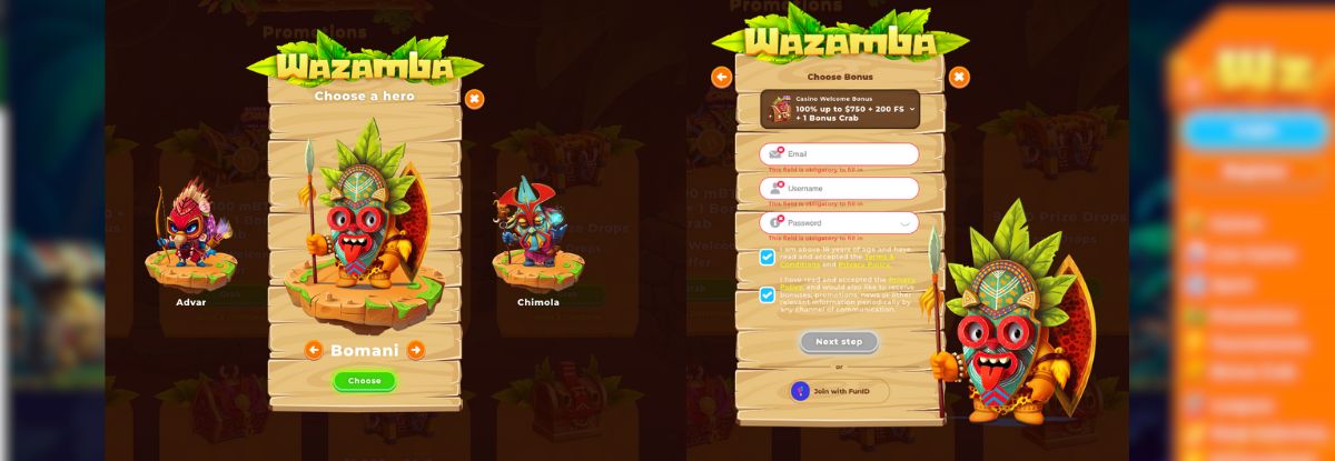 Wazamba Casino Signup